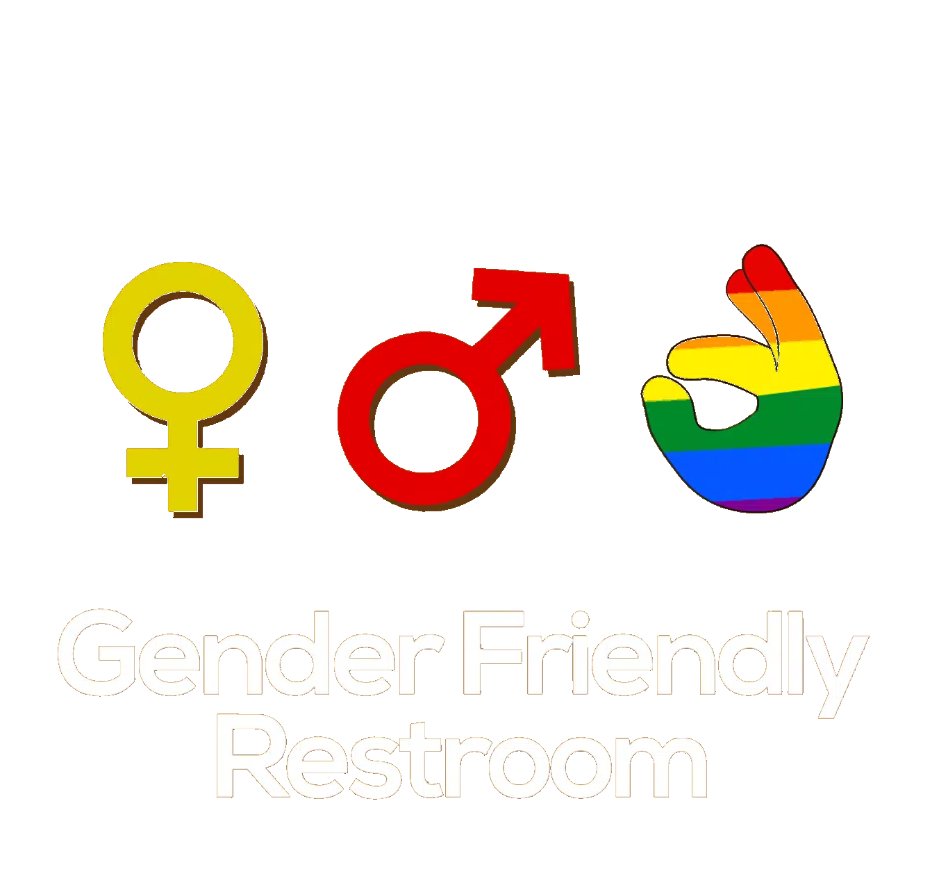 Gender friendly restroom signage